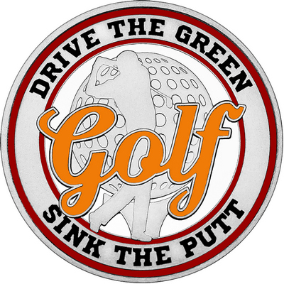 Orange "Golf" with Maroon Outer Circular Borders